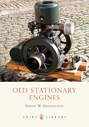 Book cover featuring a vintage green stationary engine on cobblestones.
