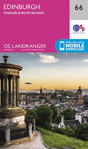 Ordnance Survey Landranger map 75 cover, featuring Edinburgh cityscape and monument.