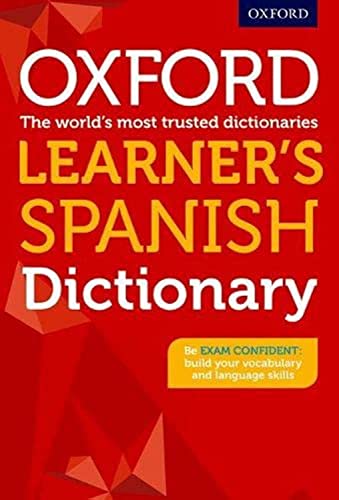 Front cover of the Oxford Learner's Spanish Dictionary with red background and white text.