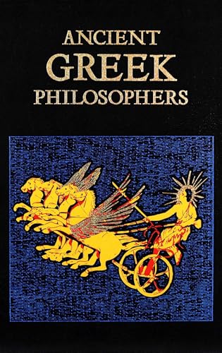 Book cover: "Ancient Greek Philosophers" with a golden chariot illustration.