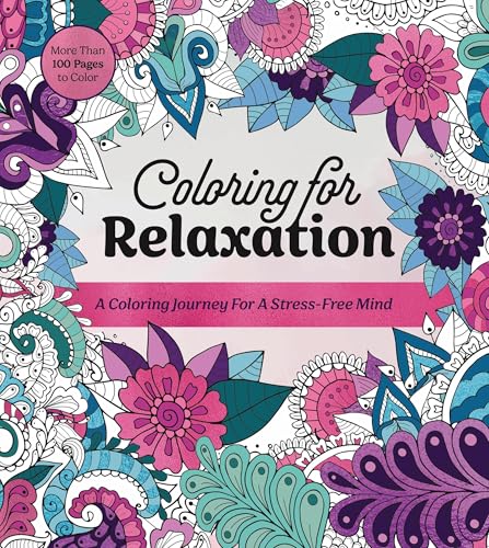 Cover of coloring book with floral patterns and title "Coloring for Relaxation".