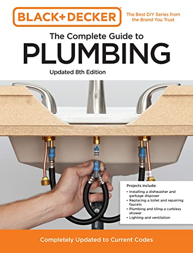 Black & Decker plumbing guide, 8th edition, showing sink and repair work.