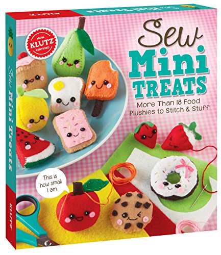 Sew Mini Treats book cover with cute, felt food plushie designs.