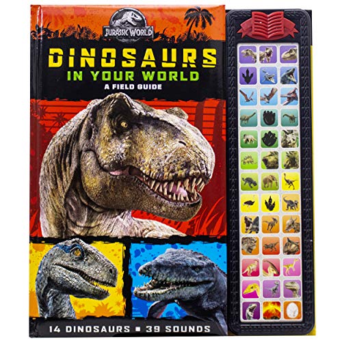 Jurassic World sound book featuring a T-Rex cover and a side panel of buttons.