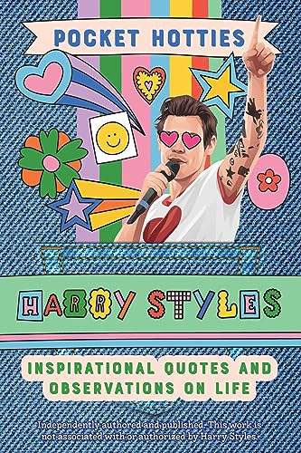 Book cover featuring Harry Styles with colorful stickers and text.