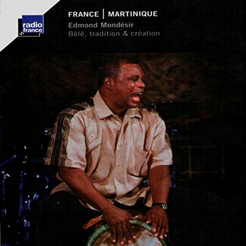 Edmond Mondesir playing a traditional drum, CD cover art.
