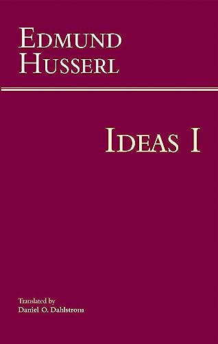 Book cover: "Ideas I" by Edmund Husserl, with gold lettering on maroon.