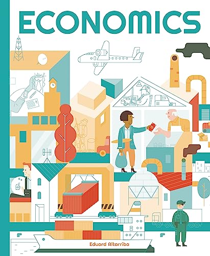 “Economics (My World)” book cover with illustrated cityscape and people.