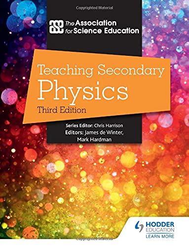 Book cover: "Teaching Secondary Physics, Third Edition" with colorful bokeh.