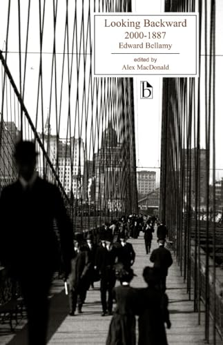Book cover: “Looking Backward” with a bridge and silhouetted figures.