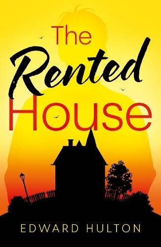 Book cover: "The Rented House" with a silhouetted house and sunset.