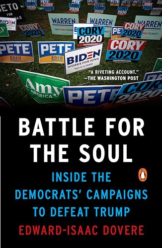 Book cover: “Battle for the Soul” with 2020 campaign signs in background.