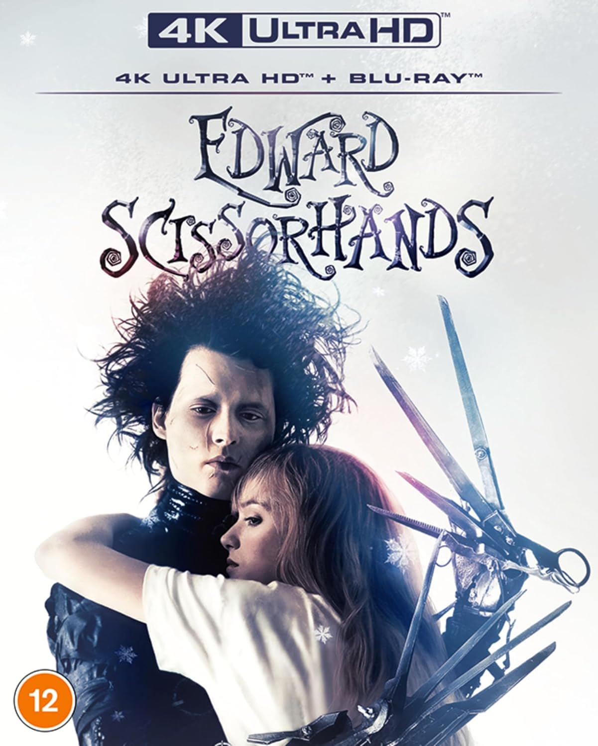Edward Scissorhands Blu-ray cover featuring Johnny Depp and Winona Ryder.