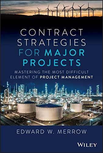 Book cover: “Contract Strategies for Major Projects” with industrial and wind farm imagery.