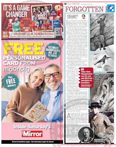 Newspaper page featuring a climber and vintage photographs of the Matterhorn.