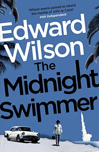 Book cover: man with suitcase, vintage car, and ocean spray.