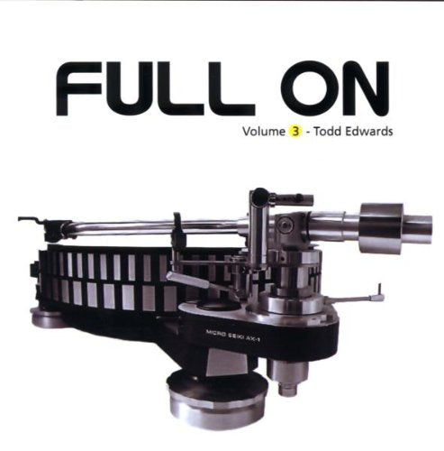 CD cover with black text "FULL ON" and a silver turntable image.