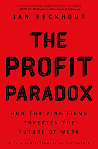 Red book cover with bold, black text: "The Profit Paradox" by Jan Eckchout.
