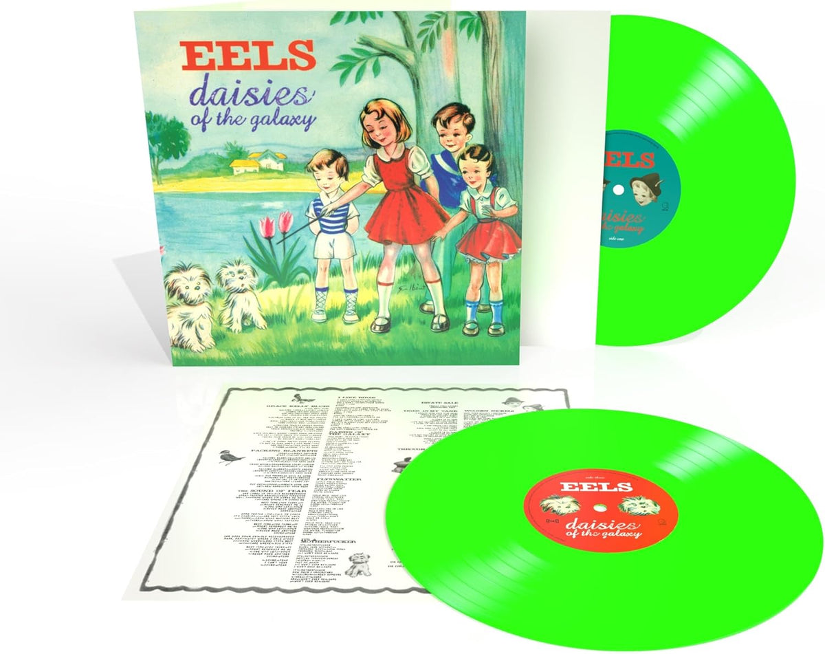 EELS "Daisies of the Galaxy" glow-in-the-dark vinyl LP with children illustration.