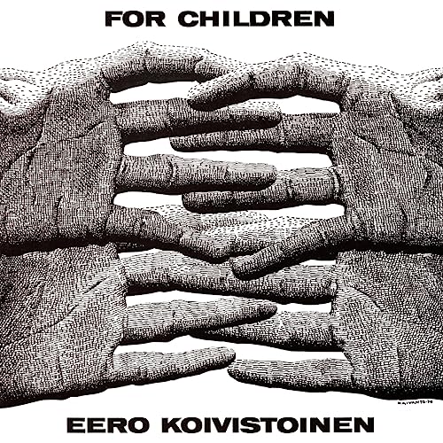 Black and white illustration of interlocking hands, album cover for Eero Koivistoinen.