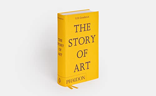 Yellow book titled "The Story of Art" by E.H. Gombrich.