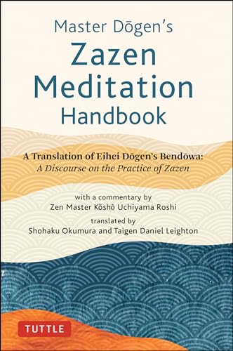 Book cover: "Master Dōgen's Zazen Meditation Handbook" with wave patterns.