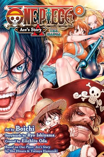 Manga cover featuring Ace, Nami, Luffy, and a pirate character with the One Piece logo.