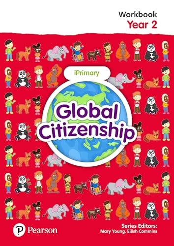 Red workbook cover with diverse cartoon children around a globe.