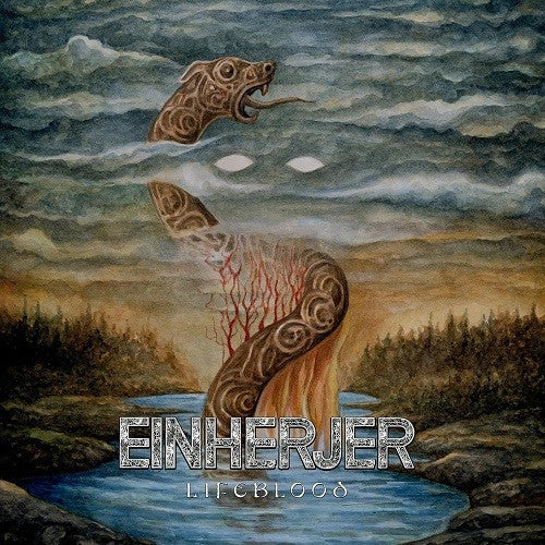 CD cover art: a painted serpent above a forest and water.