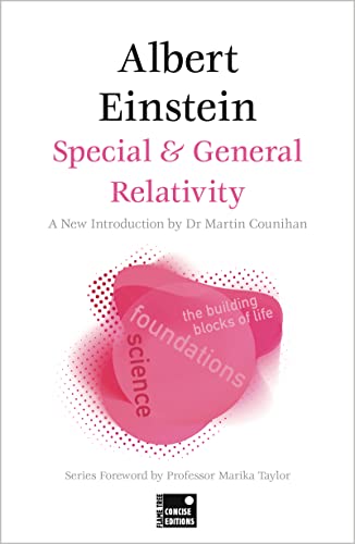 Book cover: “Special & General Relativity” by Albert Einstein, pink design.
