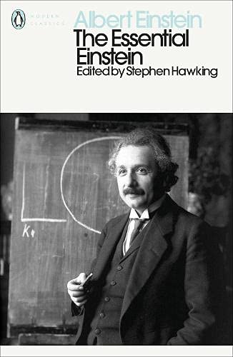 Book cover featuring Albert Einstein in front of a chalkboard with scientific diagrams.