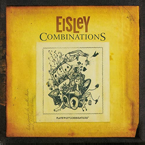 Yellow album cover for Eisley’s “Combinations” with illustrated central design.