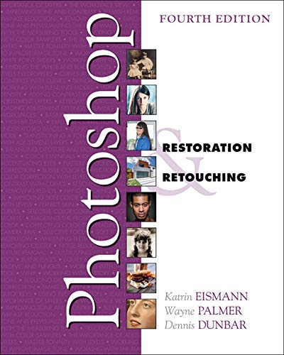 Photoshop Restoration & Retouching book cover, fourth edition, with portrait examples.