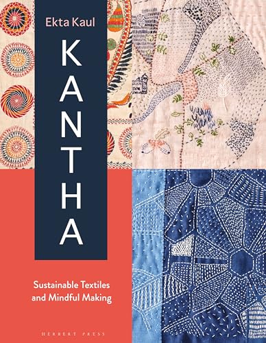 Book cover featuring colorful, embroidered Kantha textiles and bold typography.