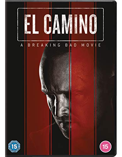 DVD case with Breaking Bad characters, desert landscape, and a white Chevrolet El Camino.
