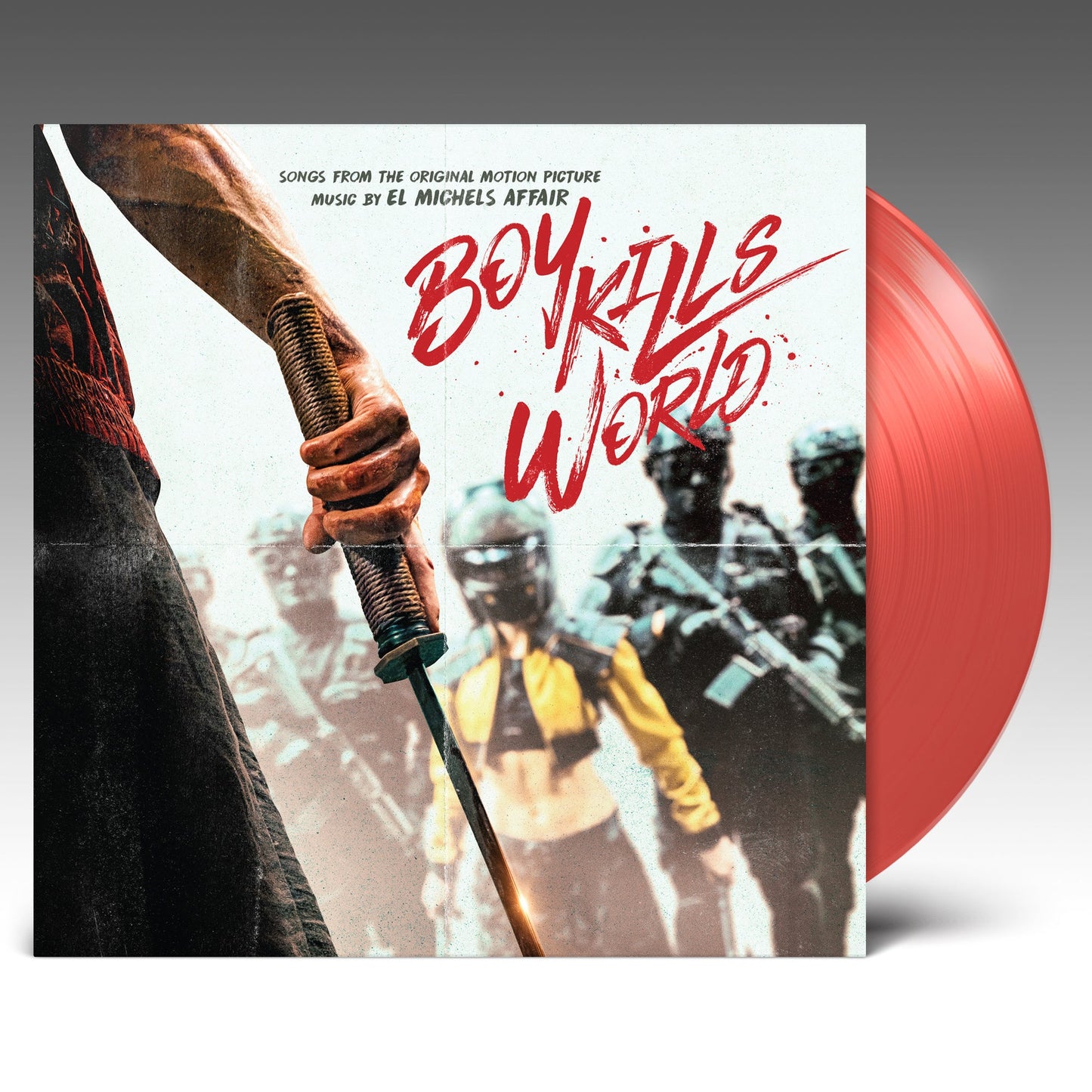 Vinyl record cover showing a hand holding a sword with soldiers in the background.