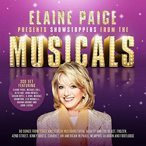 Blonde woman smiling on a purple background with white stars and gold text.