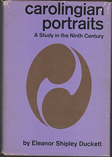 Purple book cover with abstract brown design and title "Carolingian Portraits".