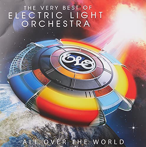Electric Light Orchestra album cover featuring a colorful spaceship and Earth.