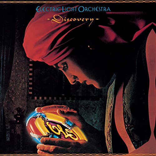 Album cover for Electric Light Orchestra’s “Discovery” featuring a veiled figure.