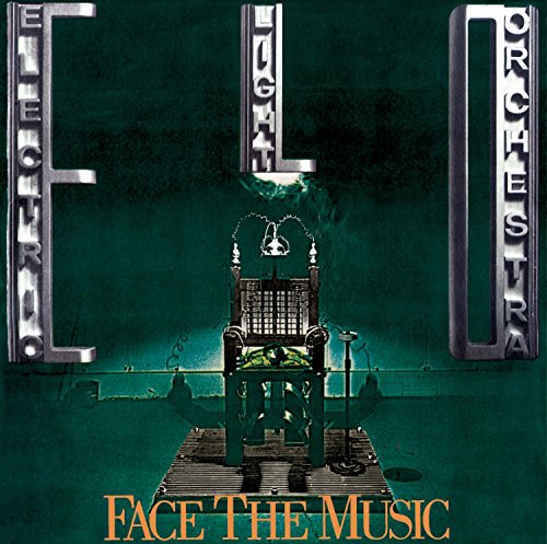 Electric Light Orchestra "Face The Music" CD cover, ornate metal letters, dark scene.