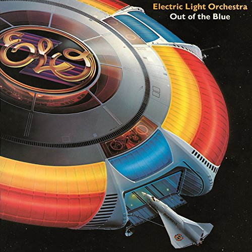 Electric Light Orchestra “Out of the Blue” vinyl album cover, spaceship art.