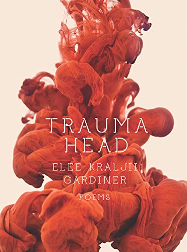 Book cover: red ink cloud forming a head shape, title "Trauma Head".