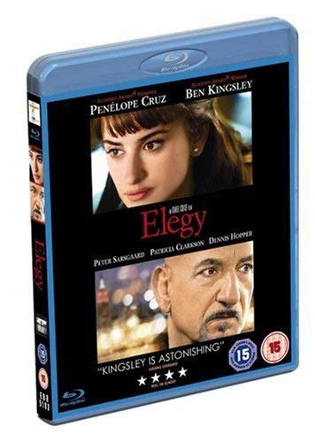 "Elegy" Blu-ray case featuring headshots of Penelope Cruz and Ben Kingsley on a black background.
