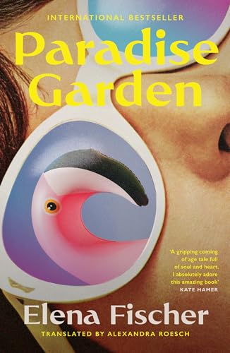 Book cover: woman’s face with pink bird and colorful circles.