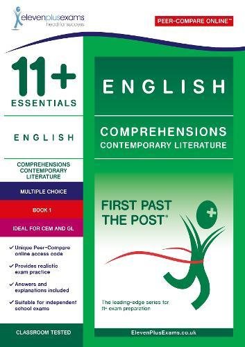 Front cover of 11+ Essentials English Comprehensions Contemporary Literature Book 1 study guide.