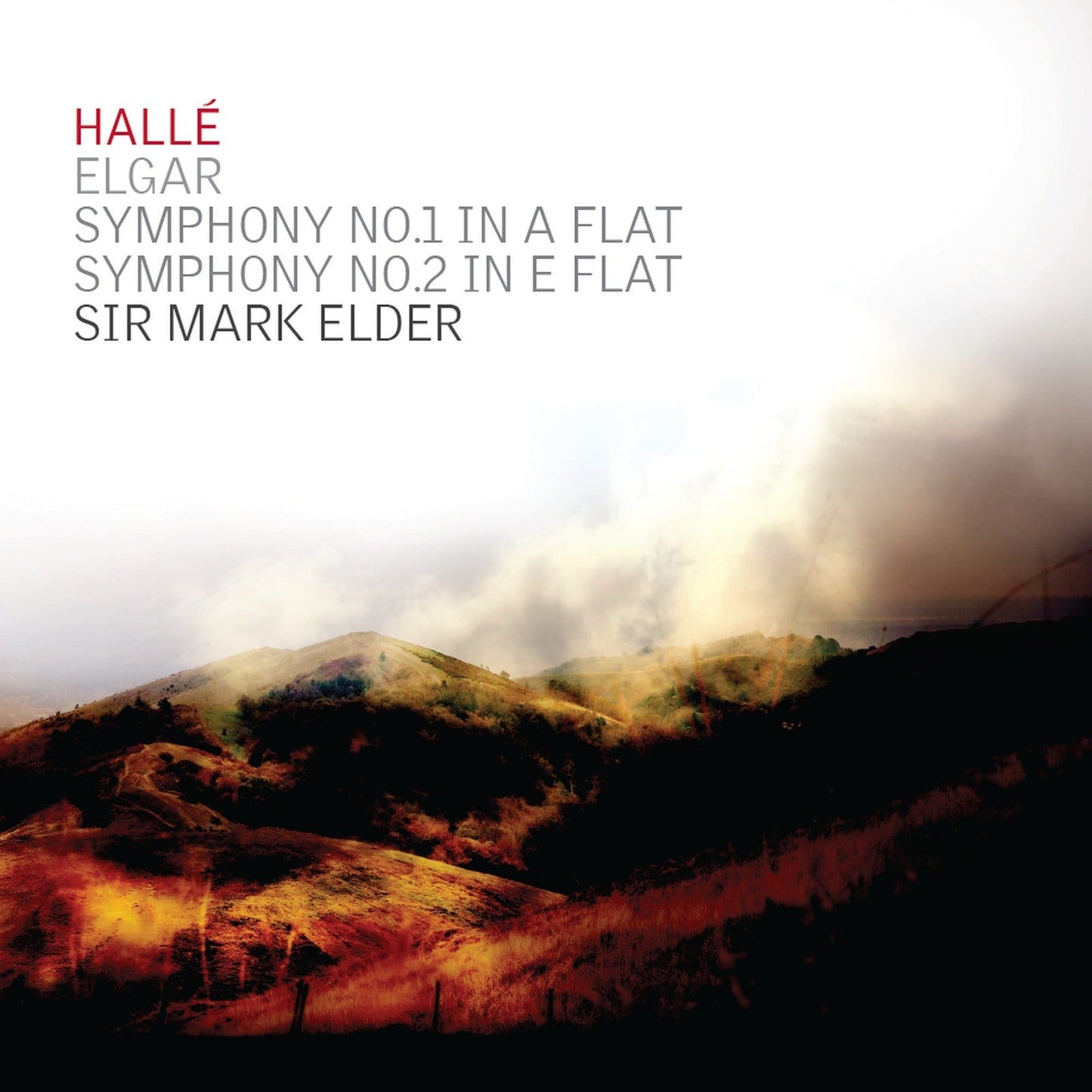 CD cover for Elgar symphonies featuring a landscape with stormy skies.