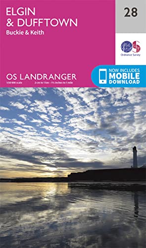 Ordnance Survey Landranger map 28, covering Elgin, Dufftown, Buckie and Keith.