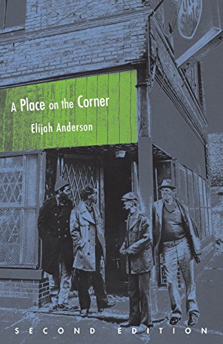 Book cover: “A Place on the Corner” depicts men standing near a storefront.