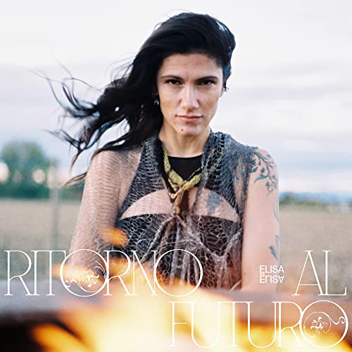 Elisa album cover: woman with dark hair, tattoo, and text "Ritorno Al Futuro".